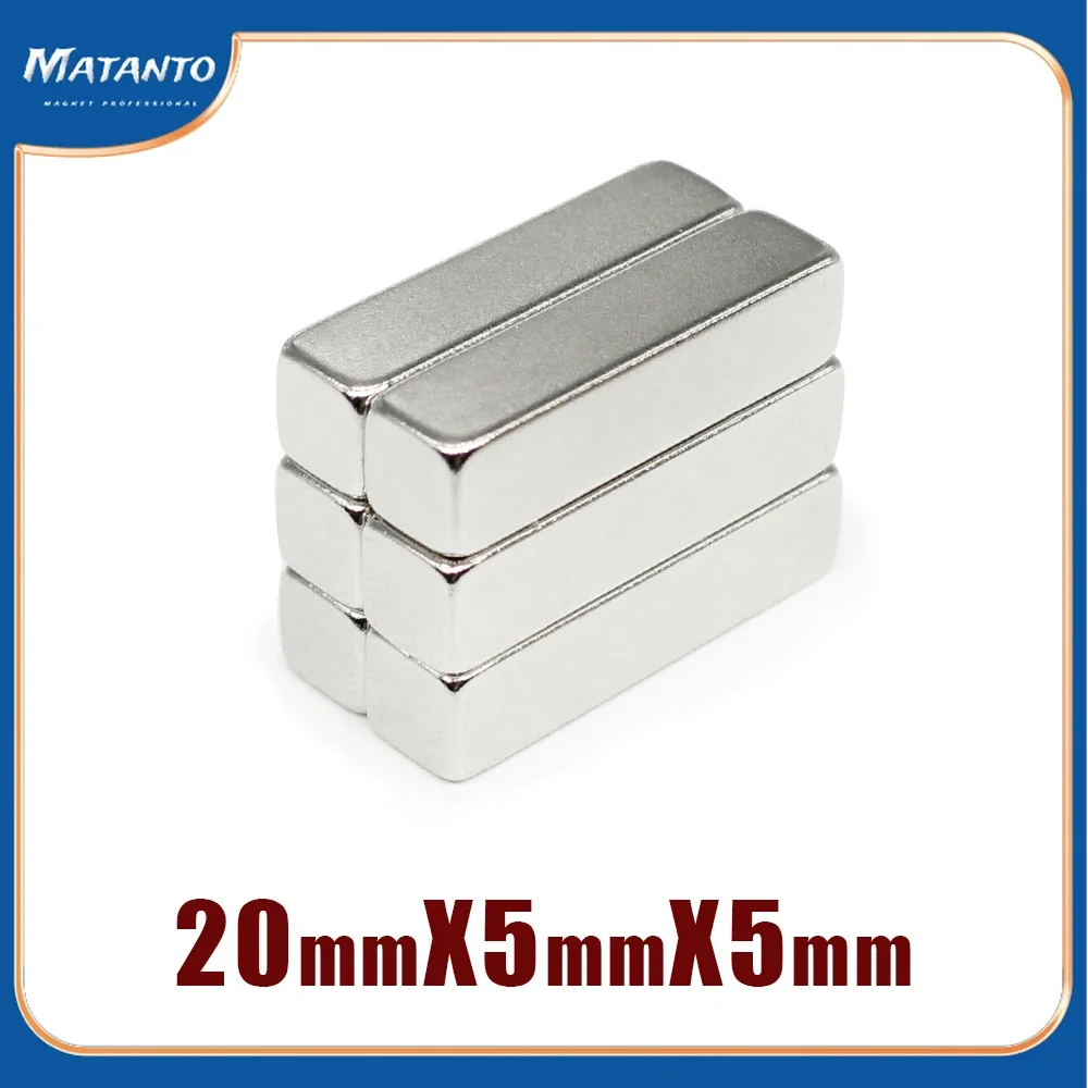 

5/10/20/30/50/100PCS 20x5x5 Block Powerful Strong Magnetic Magnets N35 Neodymium Magnet Sheet 20x5x5mm Permanent Magnet 20*5*5