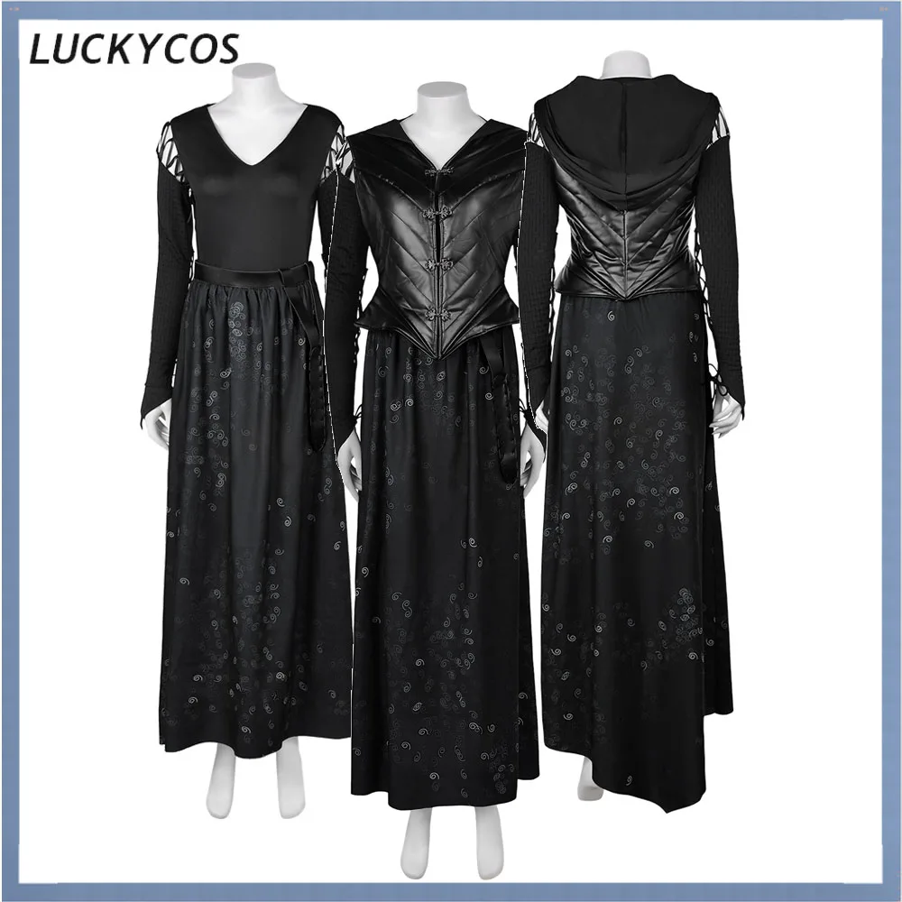 Fantasia Magic Movie Witch Bella Costume Suit Fantasy Adult Women Bellatrix Cosplay Lestrange Halloween Carnival Disguise Party