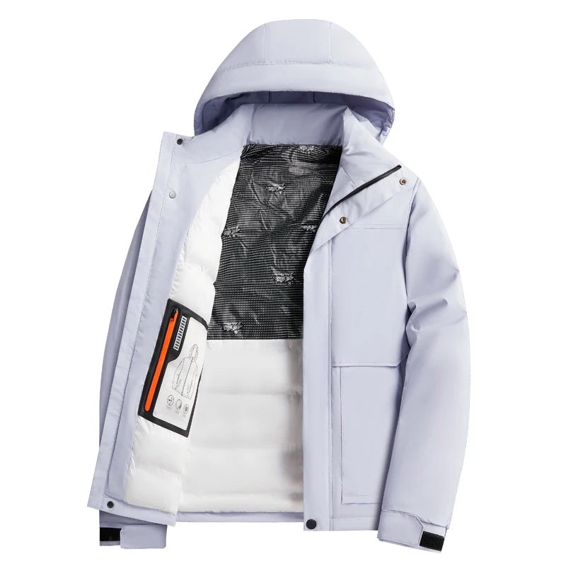 Manteau en coton graphène L-6XL, manteau de couleur unie coupe-vent épais chaud pour l'hiver des hommes, costume de pain à capuche décontracté de grande taille 2024