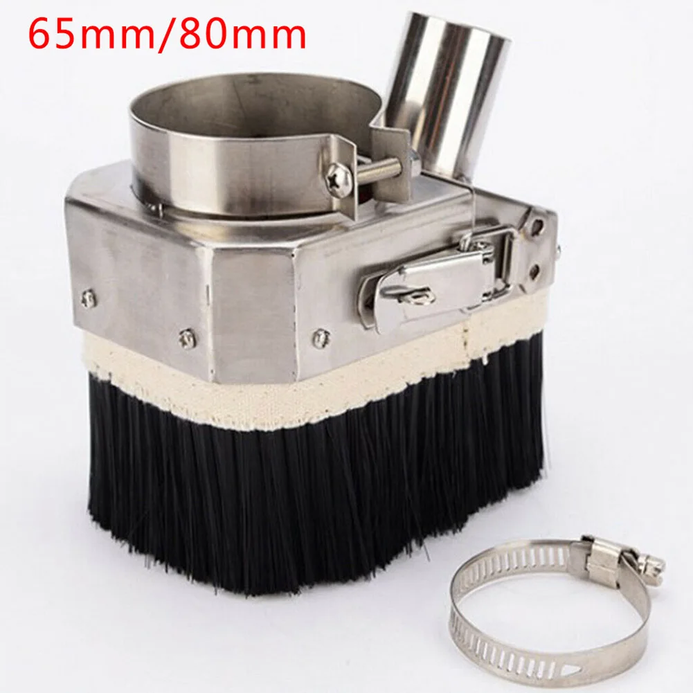 Effective CNC Router Spindle Dust Cover Cleaner Double Door Design for 80mm Engraving Machines Stainless Steel Material