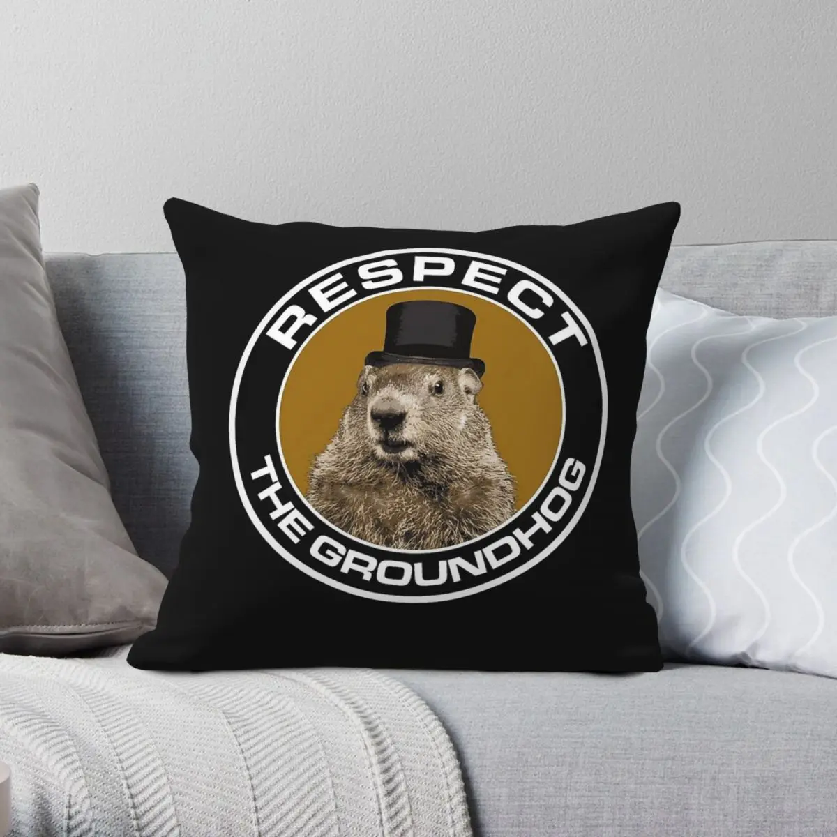 Punxsutawney Phil Groundhog Day Pillowcase Polyester Linen Velvet Printed Decor Throw Pillow Case Bed Cushion Cover Wholesale