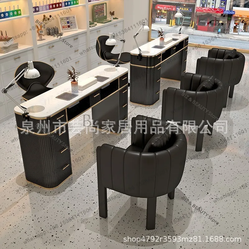 FG With Vacuum Cleaner Nail Tables High-end Cream-style Socket Chair Set Nail Tables Multifunction Modern Furniture A Mesa JTN