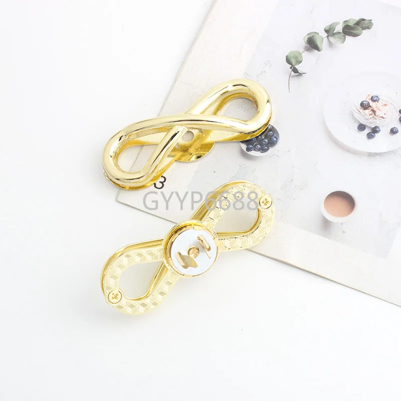 1-5-20sets 68x24mm Light Gold Butterfly Style Magnetic Lock Buckles Metal Purse Handbag Decoration Bag Closure Clasp Accessories