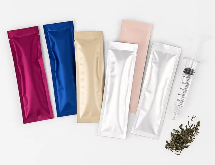 100PCS Open Top Aluminum Foil Bag DIY Logo Needle Eyeliner Pen Nail Brush Coffee Powder Spice Shampoo Long Heat Sealing Bags