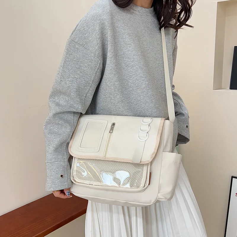 New Japanese Harajuku Transparent Ita Bag DIY Badge Display Plate Shoulder Crossbody School Bag for Girls image 4