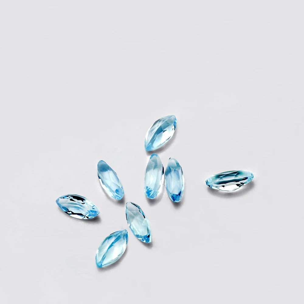 50pcs A Lot Semi-precious Stone Eye Clear Real Natural Skyblue Topaz Facet Marquise 2*4mm-3.5*7mm Loose Gemstone For Jewelry