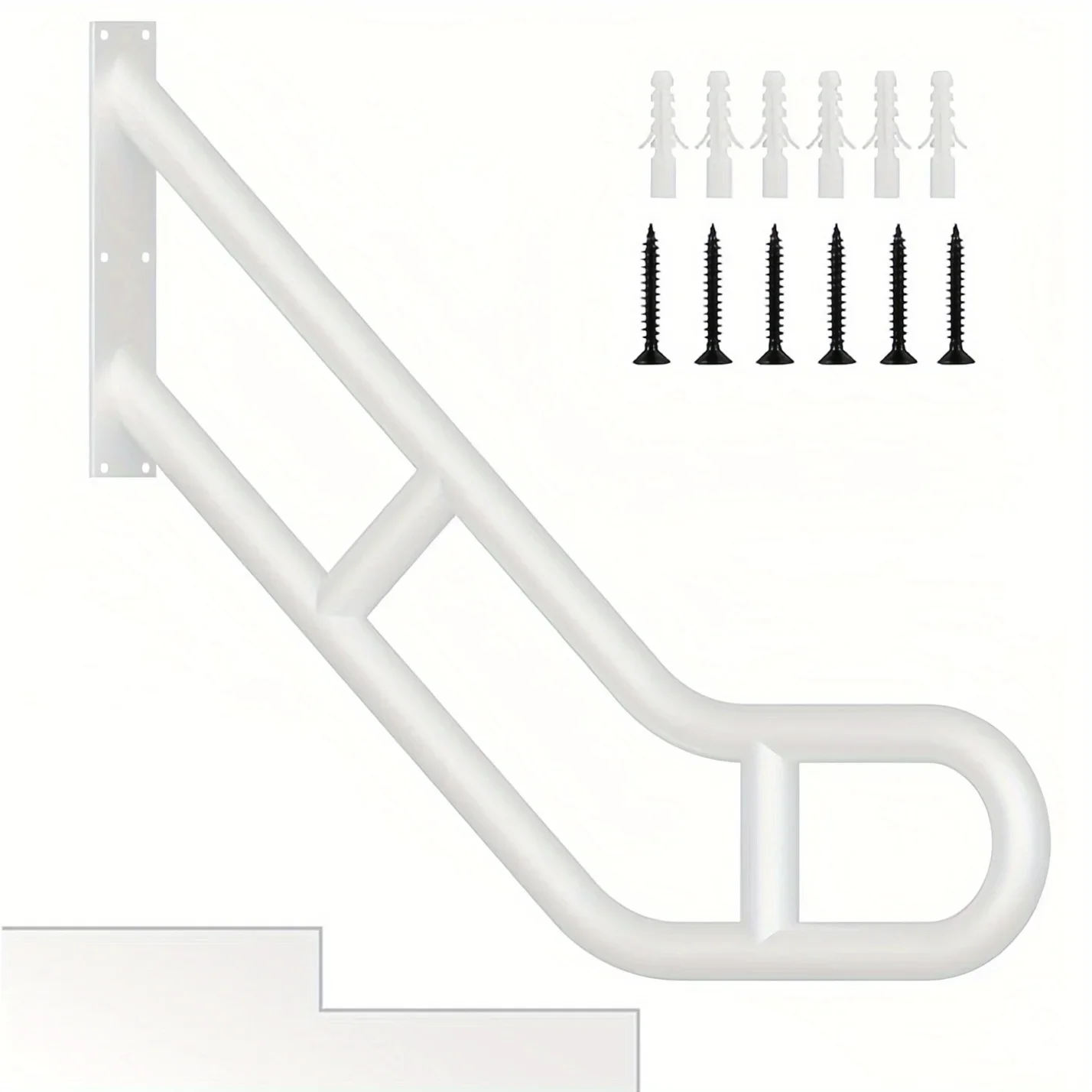 1pc U-shaped Handrail Railing for 1-2 Steps Wall Mount Step Hand Rail Grab Bar