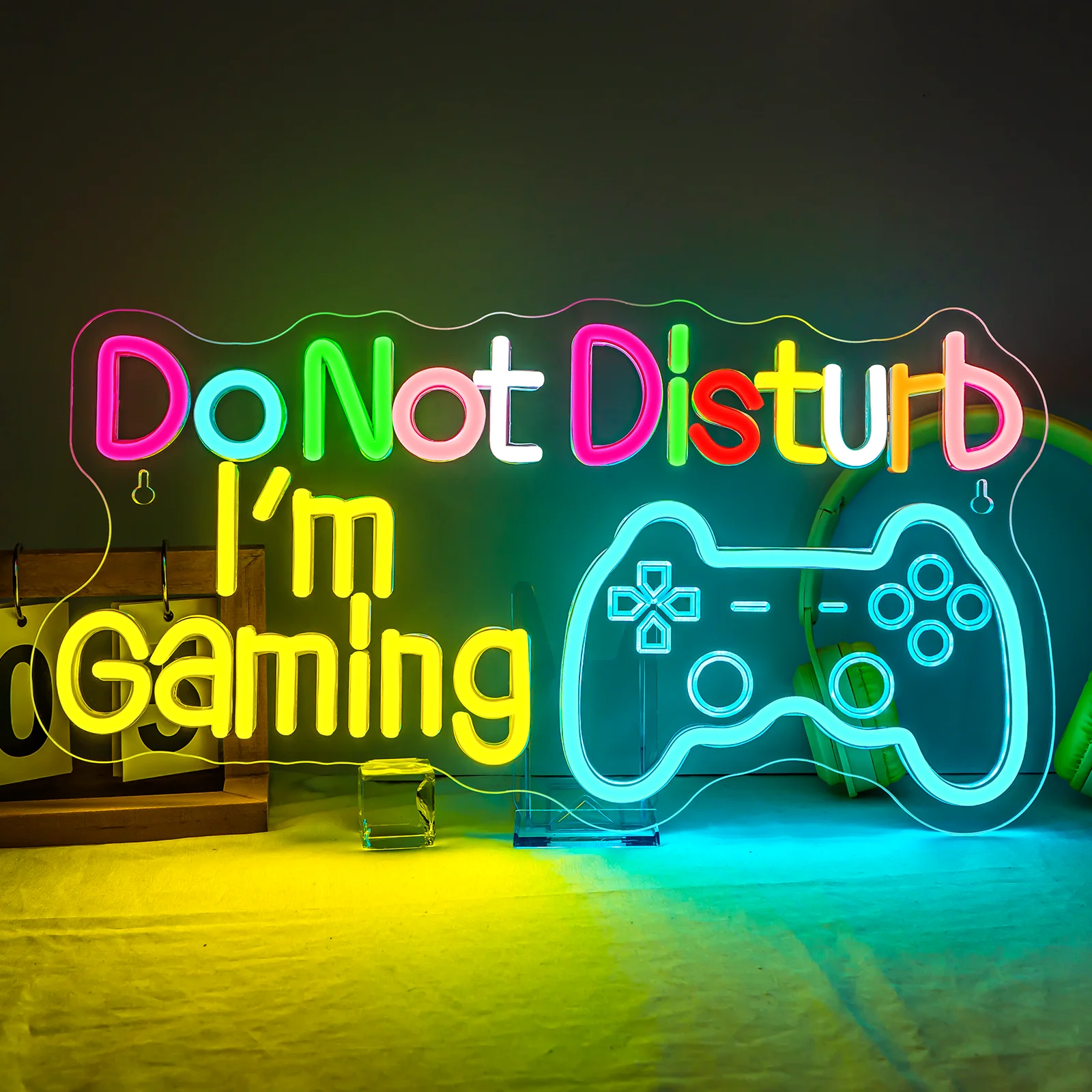 

Don't Disturb I'm Gaming Неоновая вывеска для декора стен USB-переключатель с регулируемой яркостью для комнаты мальчиков, спальни, игровой декор для стен, подарок для подростков