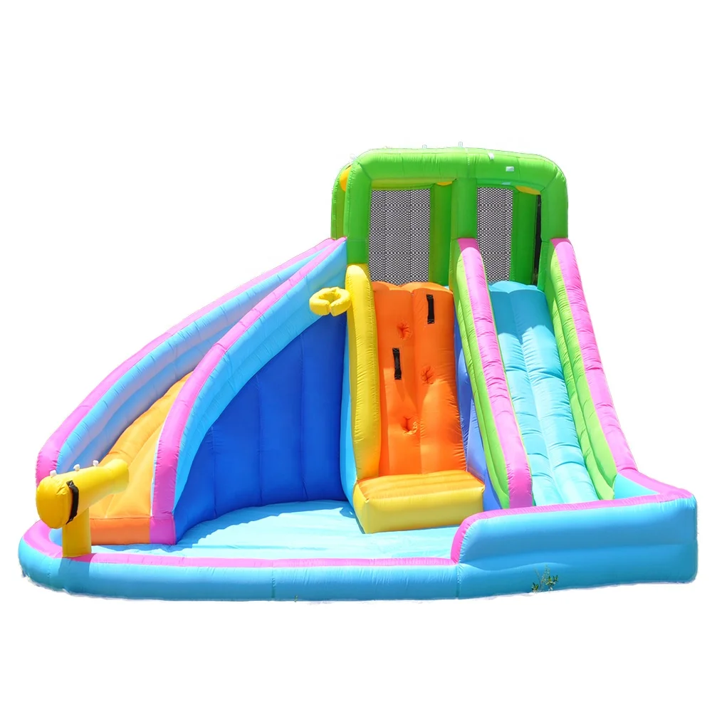 Hot Selling Inflatable Bounce House Bounce Castle Swimming Pool with Rock Climbing Kids Double Slide