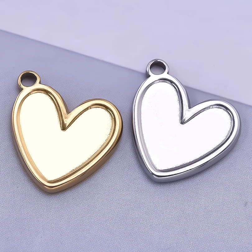 5 teile/los Edelstahl Runde Oval Herzförmige Tablett Anhänger Basis Einstellungen Charms DIY Schmuck Machen Liefert Halskette Ohrring – Detail 21
