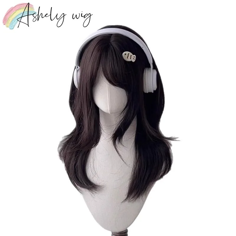 Hot-selling Wig High-end Japanese Anime Side-swept Bangs Sweet Long Straight Hair 2D Style Synthetic Wigs High Temperature Fiber