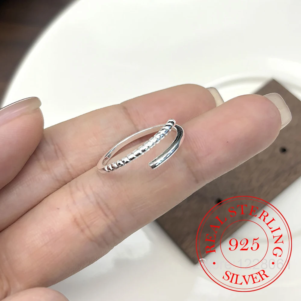 

925 Sterling Silver Jewelry Simple Twisted Line Finger Rings for Women Wedding Party Jewelry For Girls Friend Gift