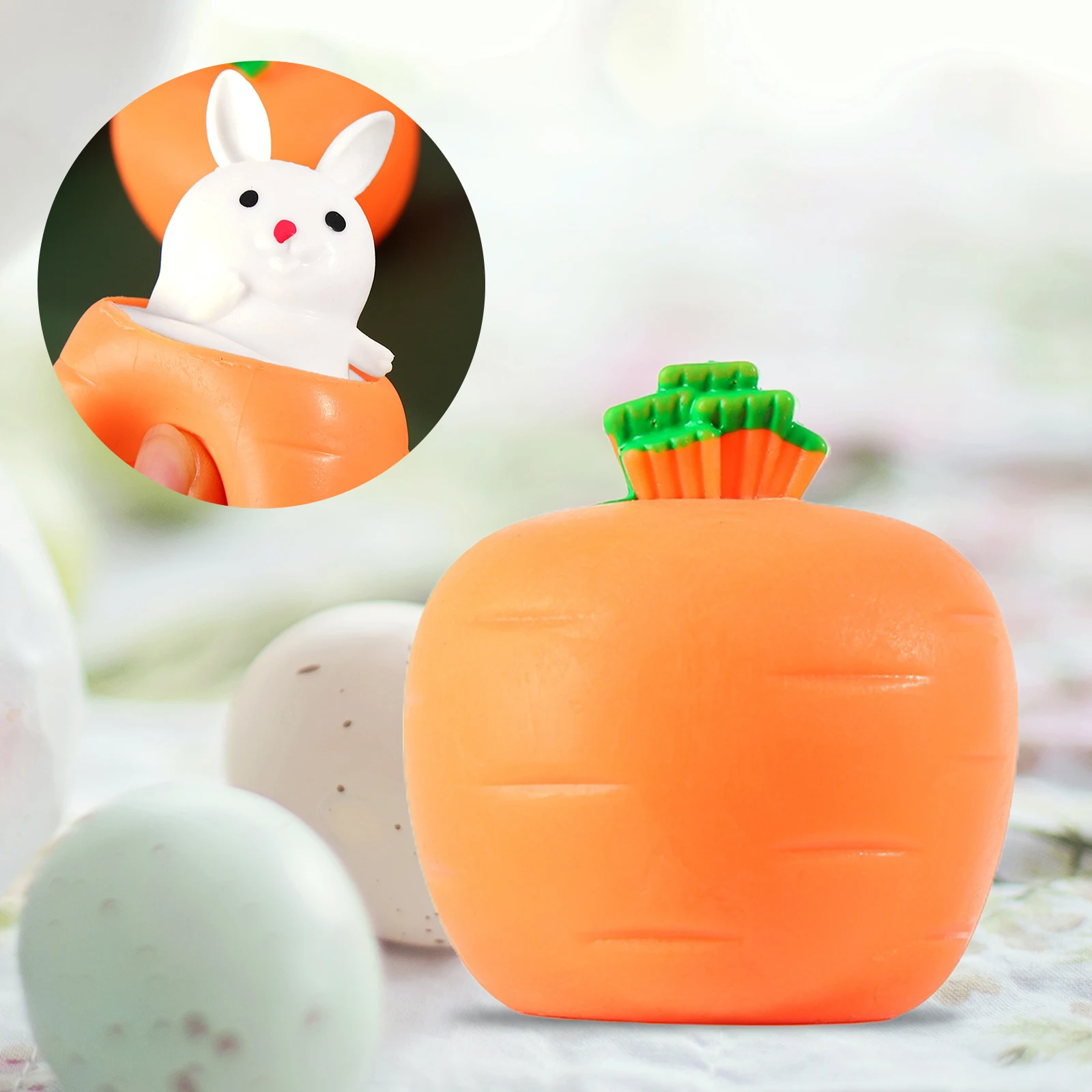 Cute Carrot and Rabbit Shape Fidget Toys para crianças e adultos, Funny Squeeze Toys, Brinquedos sensoriais de descompressão, Tédio Stress Relief