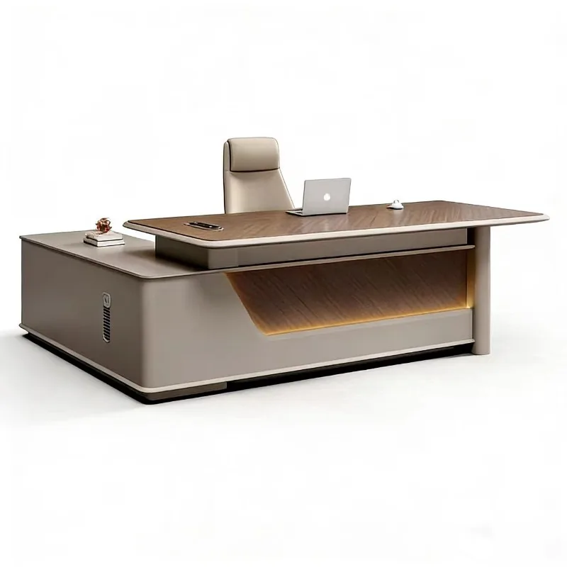 Office boss desk High-end business boss desk Computer desk President supervisor Office desk and chair combination