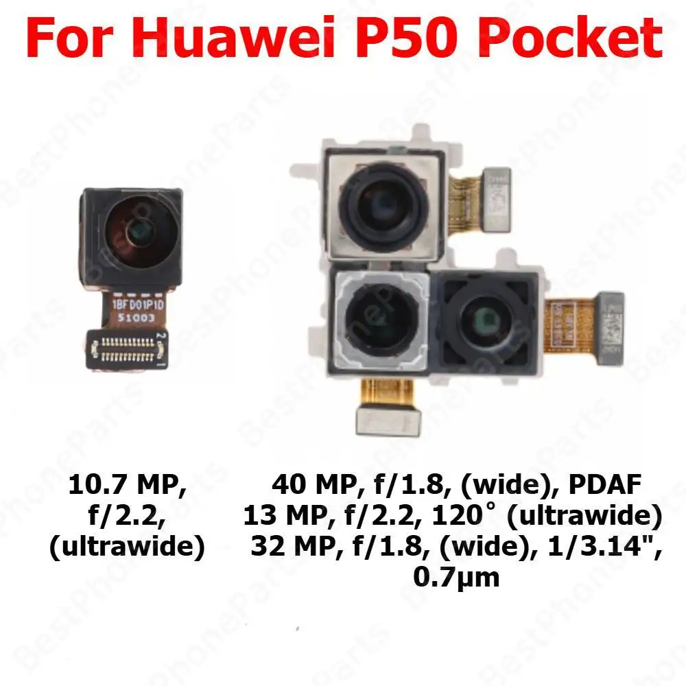 

Camera For Huawei P50 Pocket Rear Backside Front Facing Frontal Selfie Back Camera Module Mobile Phone Replacement Parts