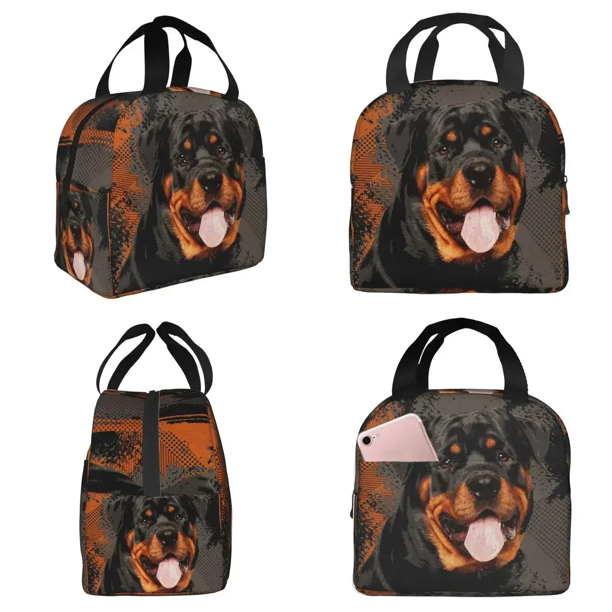 Rottweiler - Metzgerhund Digital Art Insulated Lunch Bag for Kids School Cooler Thermal Food Box Tote Lunch Boxes Container