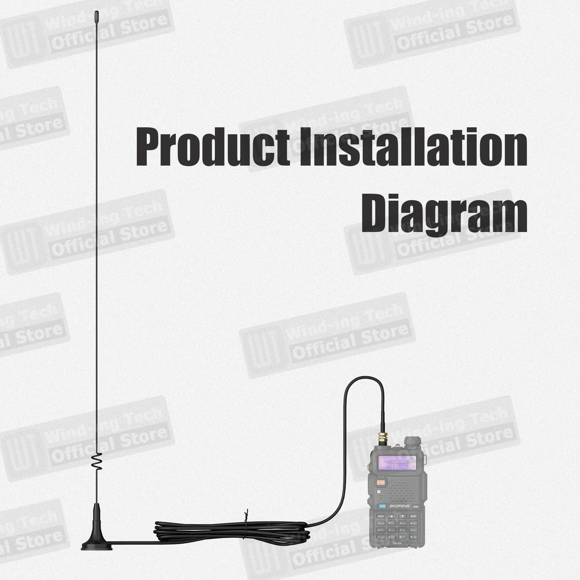 UT-108UV Car Radio Antenna SMA-F SMA-M BNC Connector High Gain Dual Band 3 Meters Compatible with Quansheng Baofeng TYT Radio - view 6