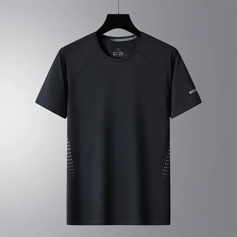 Camiseta deportiva de secado rápido para gimnasio, ropa de calle a la moda de gran tamaño 6XL, camiseta japonesa, negra y gris, camisetas de manga