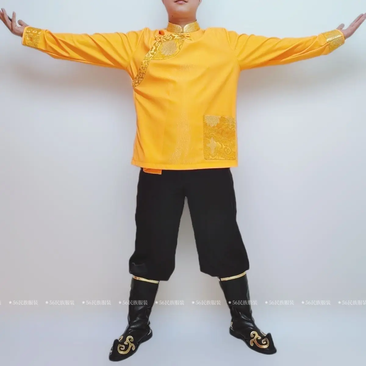 

Тибетская одежда, рубашка Kangba man Guozhuang, танцевальная одежда, мужская одежда с длинными рукавами и воротником-стойкой