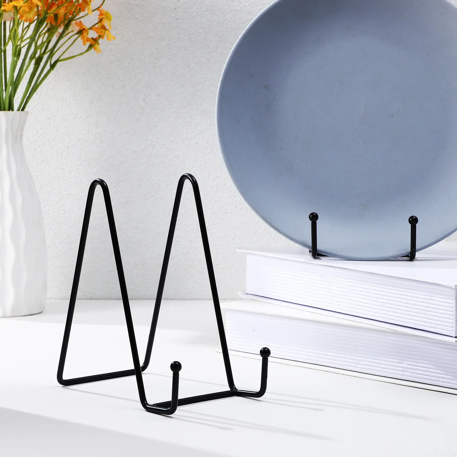 5Pcs Iron Plate Display Stands Strong Metal Picture Easel Holders Multipurpose Display for Home Office Trade Shows Decorative