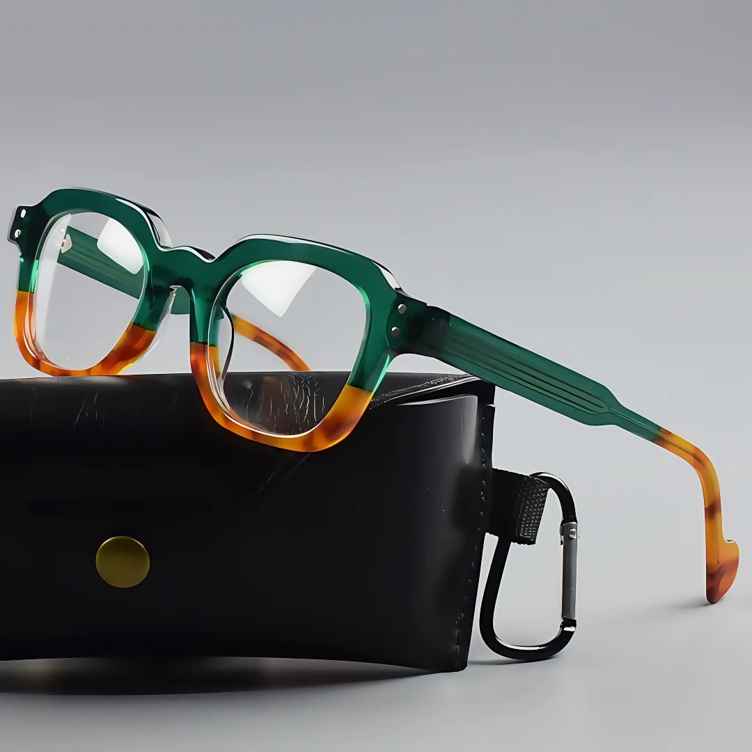 

BETSION Fashion Square Acetate Eyeglasses Frame 46mm Full Rim Glasses Frame Japanese vintage Eyeglasses