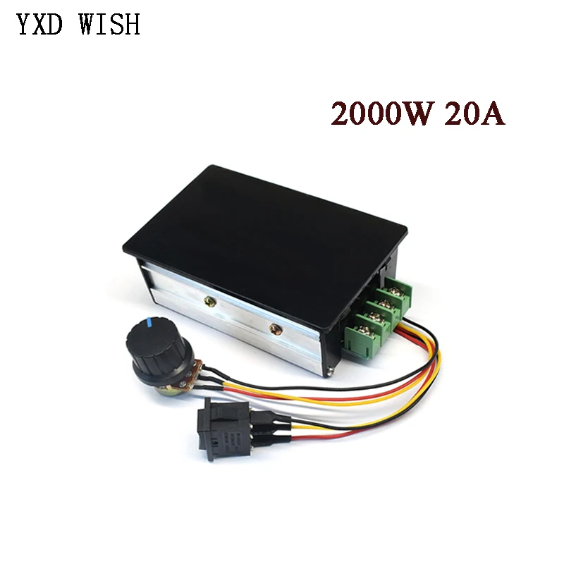 DC 6-60V 20A Digital Display 0-100% adjustable DC Motor Speed Controller Regulator PWM 6V 12V 24V 48V 2000W Forward Backward