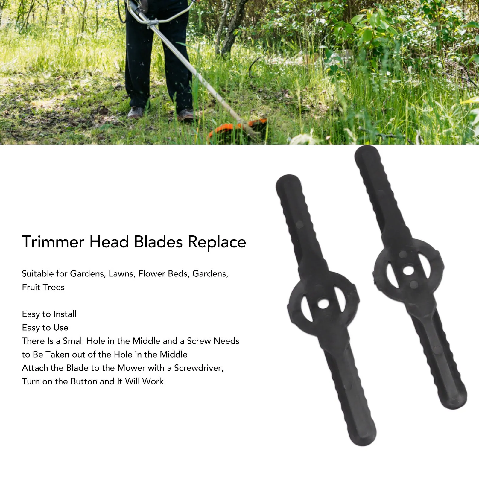 30PCS Trimmer Head Blades Replace Electric Weed Trimmer Long Blade Mowing Accessories Garden Lawn Trimmer Blades