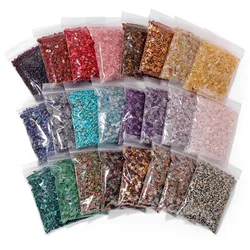 3-5mm Natural Crystal Quartz Stone Gravel Reiki Healing Tumbled Agates Tiger Eye Turquoises Gems Chips for Home Aquarium Decor