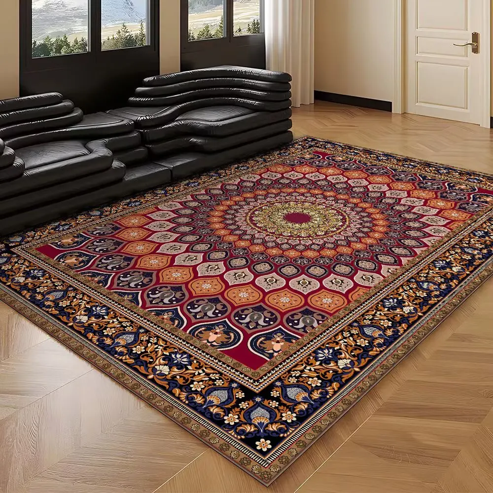 Persian Red Carpets for Living Room Luxury Carpet Bohemian Room Decoration Aesthetic Large Rug Non-slip European Tatami Mat