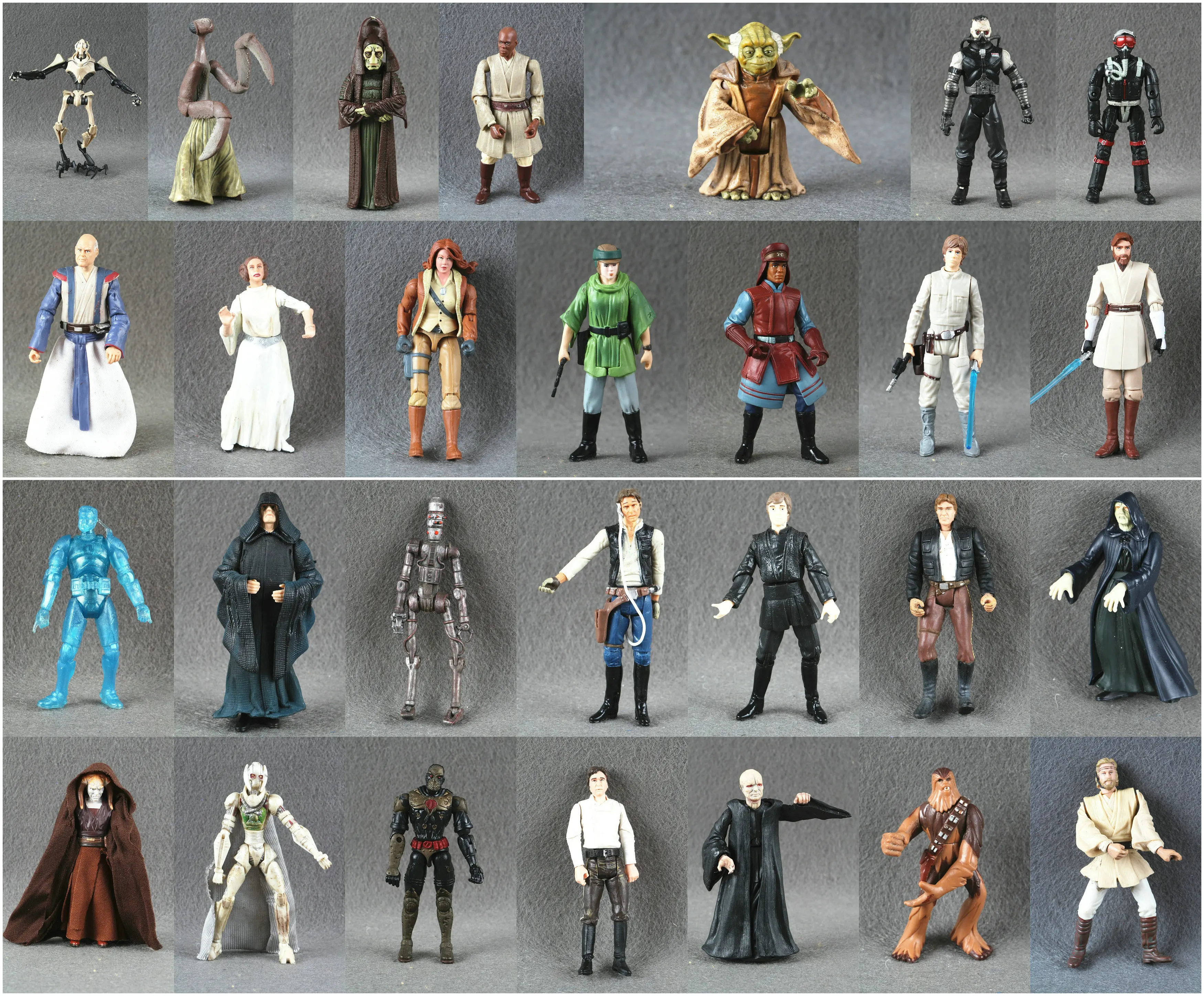 Bulk Pack Star Wars 3.75-inch Luke Skywalker Chewbacca Han Solo Palpatine Darth Sidious Doll Gifts Model Anime Figures Collect