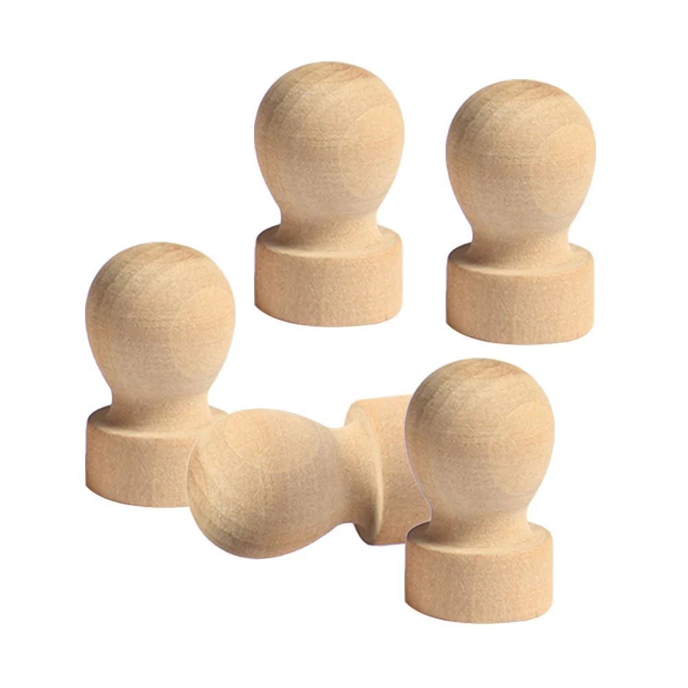 

5Pcs 2.5cm Wooden Round Handle Stamp for Scrapbooking Craft Diary Letters Invitations DIY Projects Wooden Stamps