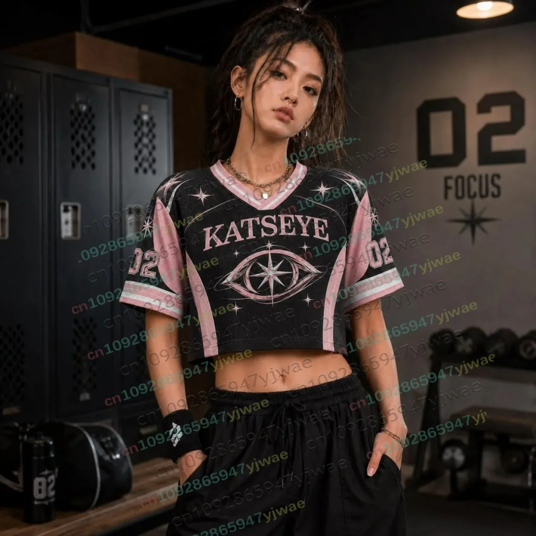2026 KATSEYE Concert Unisex Jersey Loose Fashionable Yoonchae Lara&Sophia Daniela Fans Tee Autumn Men Women's Crop T-Shirts