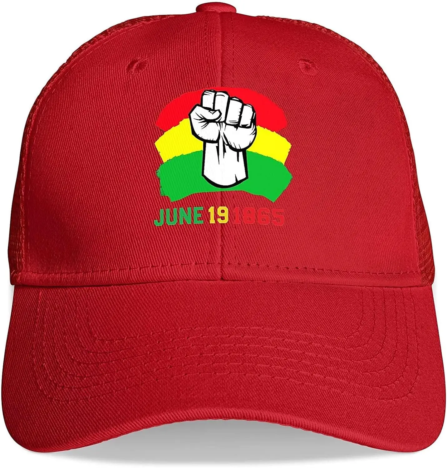 Unisex Baseball Cap Juneteenth Day Freedom Adjustable Hats with Sayings Trucker Hat Mesh Hat Red