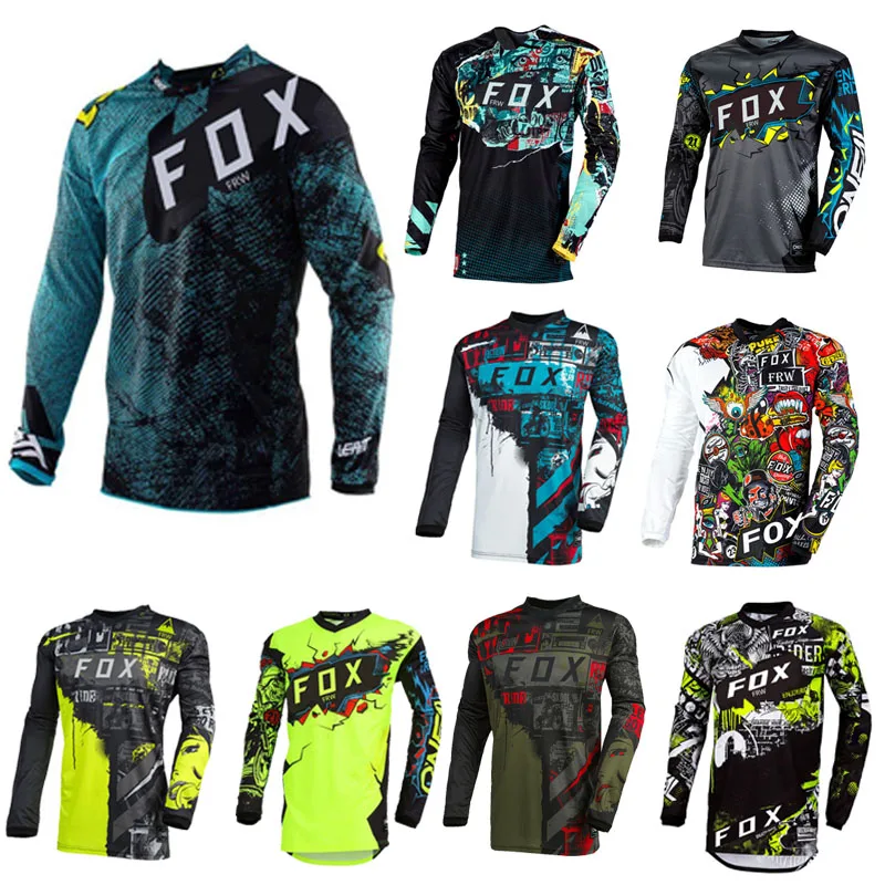 FRW FOX MTB Jersey Downhill Jersey Mountain Bike Shirt Camiseta Motocross T-Shirt Quick-Dry Enduro Off-Road Man Cycling Maillot