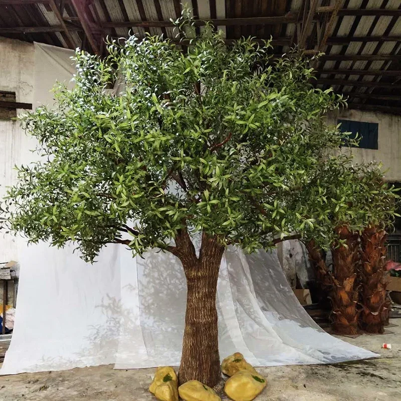

Customized Size Fiberglass Trunk Artificial Wood Olive Trees for Landscape Decoration artificial plants artificial trees
