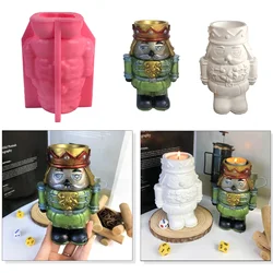 DIY Nutcracker Candle Mold 3D Nutcracker Silicone Candlestick Mold for Epoxy Resin Silicone Jewelry Ring Box Resin Molds