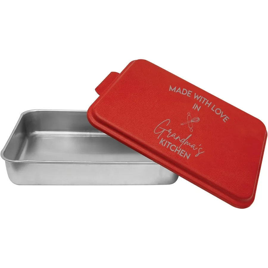 

Блюдо для выпечки с лазерной гравировкой — прочные формы для выпечки 9x13 — уникальный дизайн с любовью, идеальный подарок для любителей приготовления пищи — (красный)