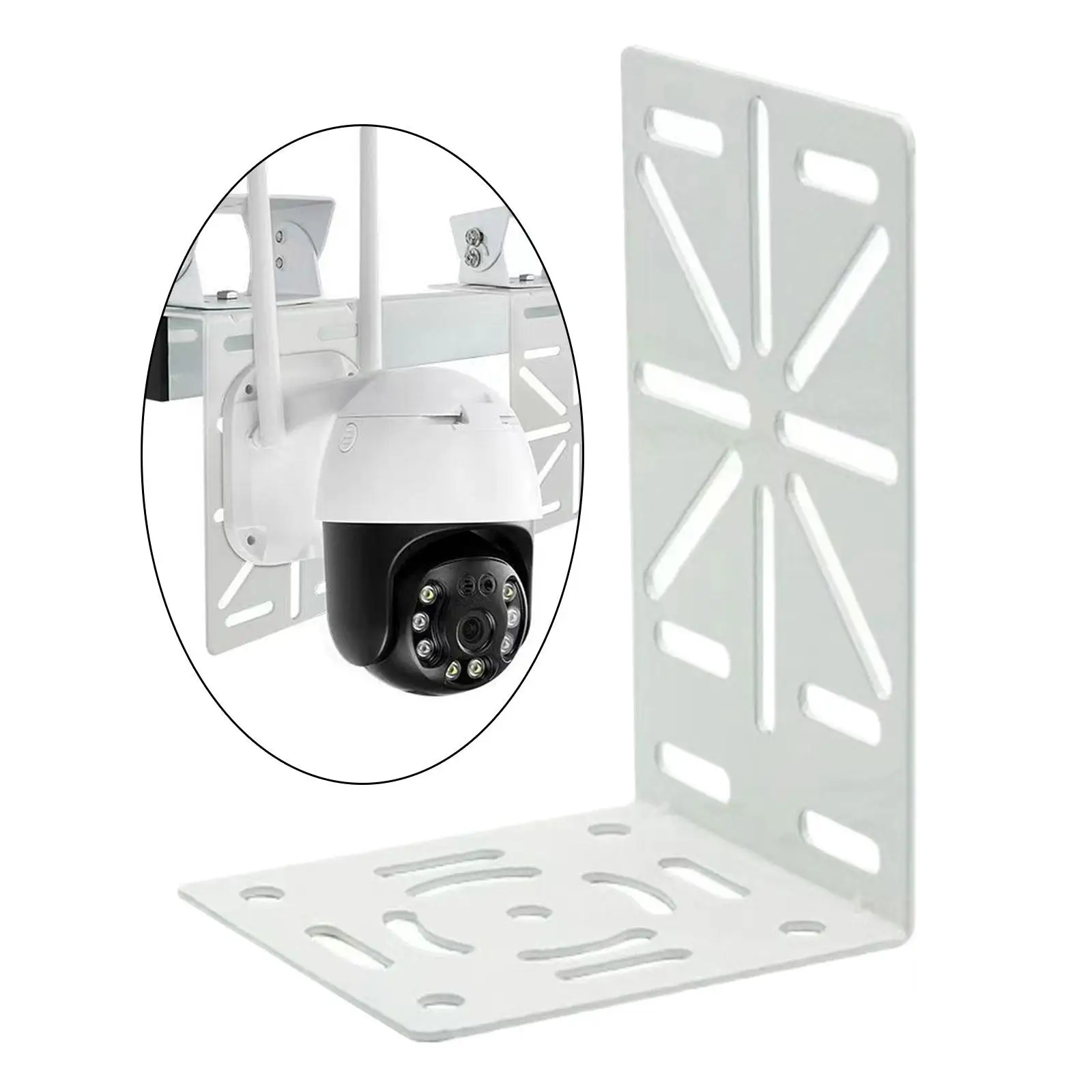 L Shaped Camera Bracket CCTV Cameras Support Security Camera Mount Adapter Outside Exterior for Backyard Lawn Patio Garden Hotel