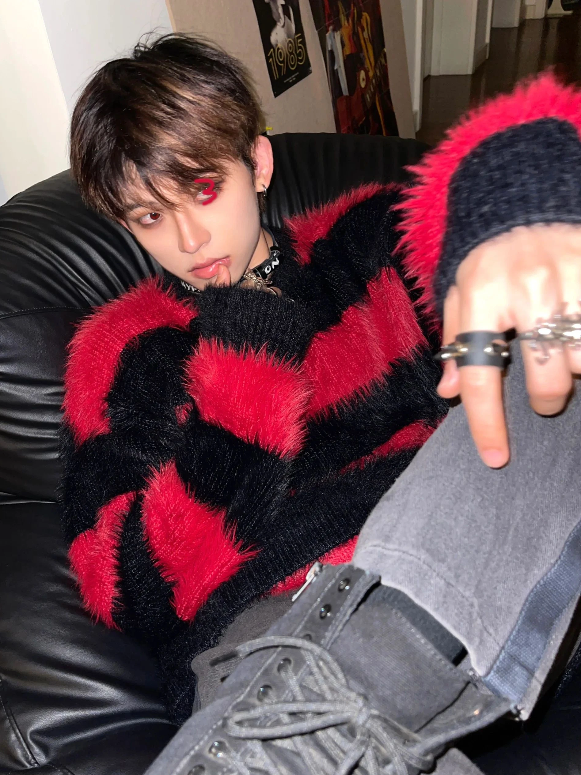 

Striped Color Blo Sea Knitwear Men's Lazy Sle High End Sweater Spring Autumn Fake Coat Couple Outerwear