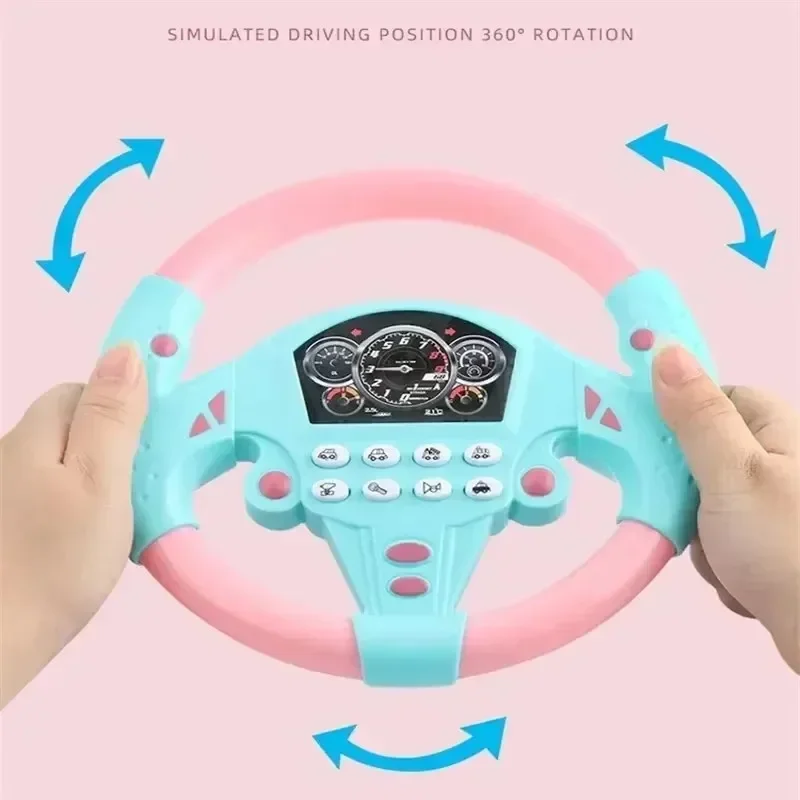 Simulation Copilot Steering Wheel Kid Simulate Driving Car Eletric Driving Vocal Toys with Lights Sound Vocal Musical Stroller