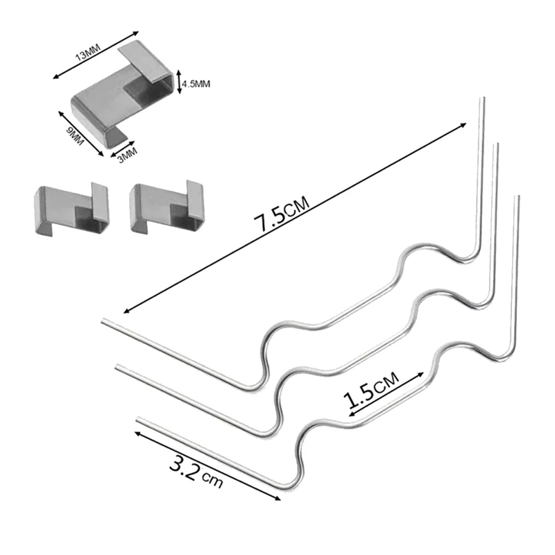 A44F-100Pcs الدفيئة الزجاج جزء كليب الدفيئة ث مقاطع الأسلاك الزجاج Z نوع مقاطع الفولاذ المقاوم للصدأ