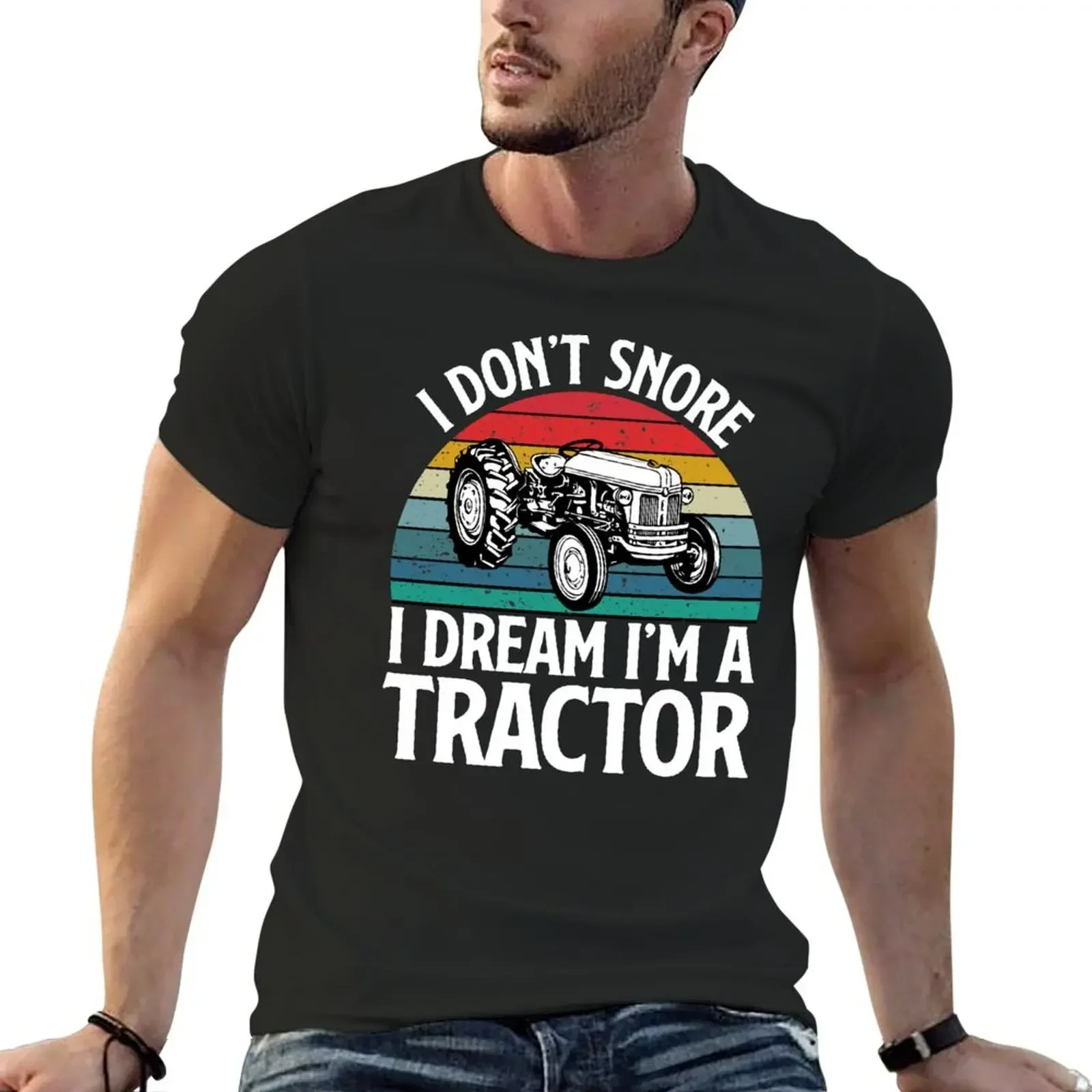 I dont snore I dream Im a tractor - funny farmer vintage T-Shirt animal prinfor boys cute clothes baggy shirts anime shirts men