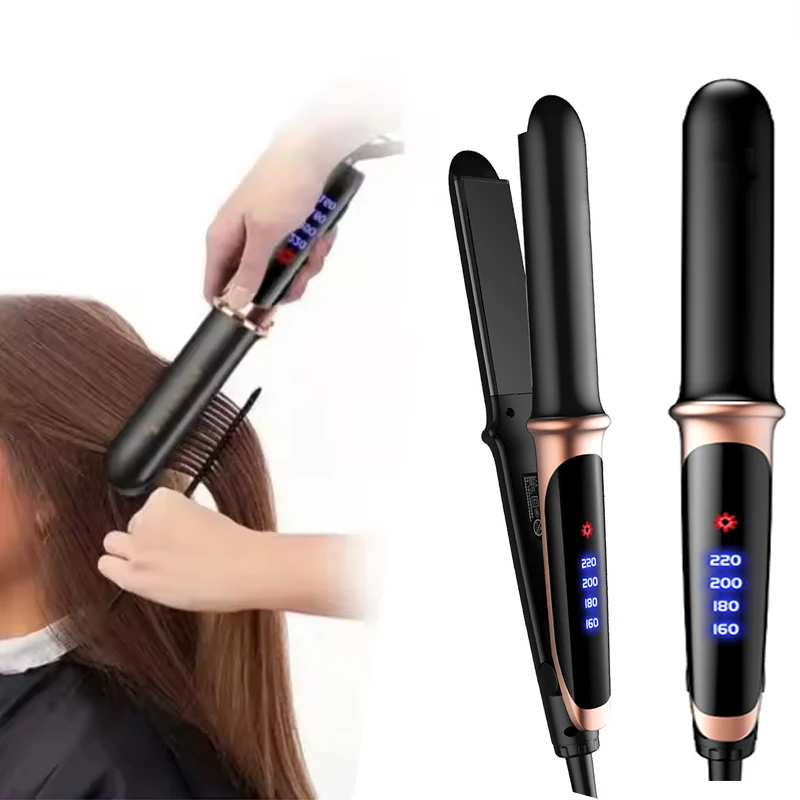

New Style Dual Voltage Hair Flat Iron Hair Straightener Lcd Display Hair Straightening Straight Splint