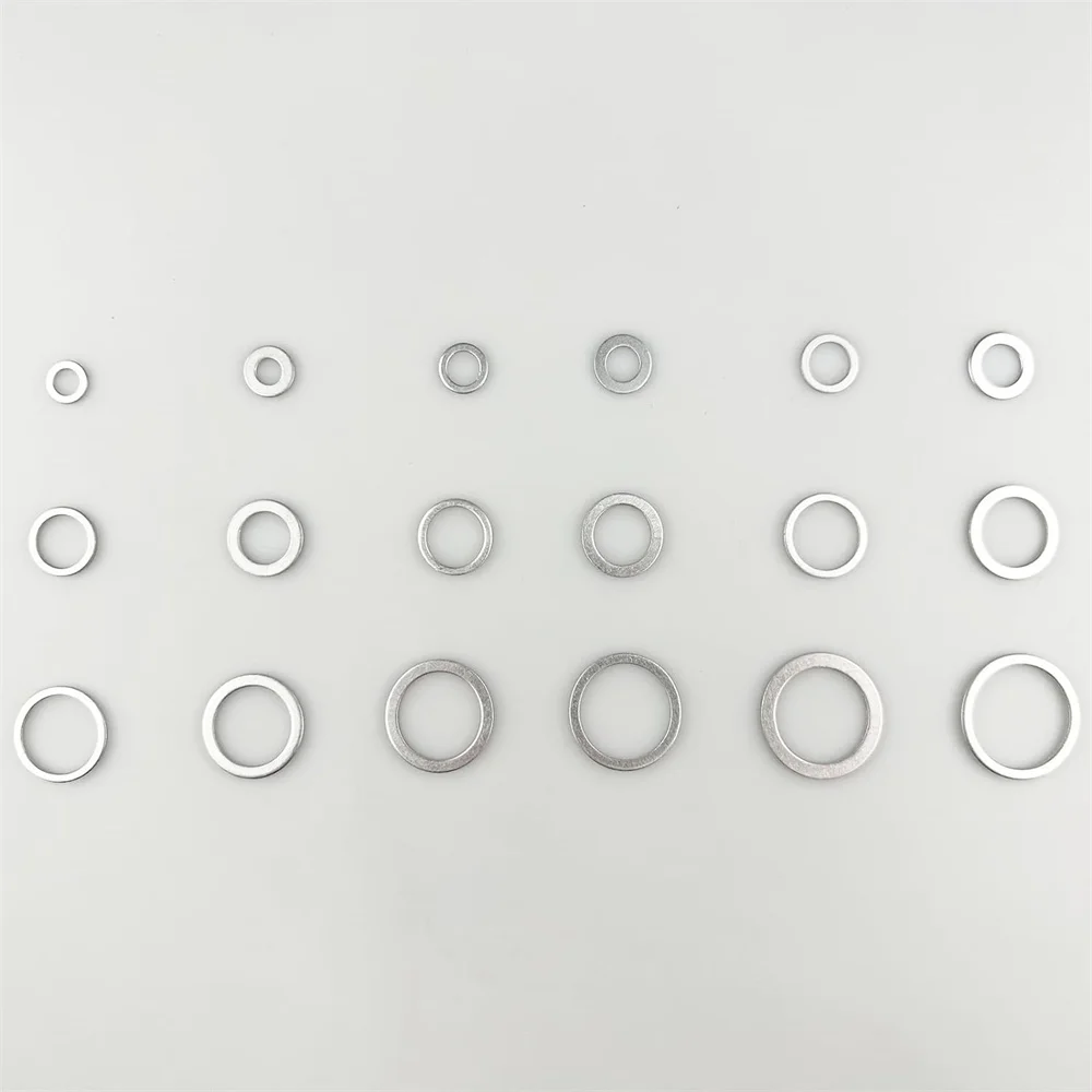 570pcs 18 Sizes Oil Drain Plug Gaskets Kit,Oil Crush Washers Aluminum Flat Washers kit ,M6 M8 M10 M12 M14 M16 M18 M20 M22 M24