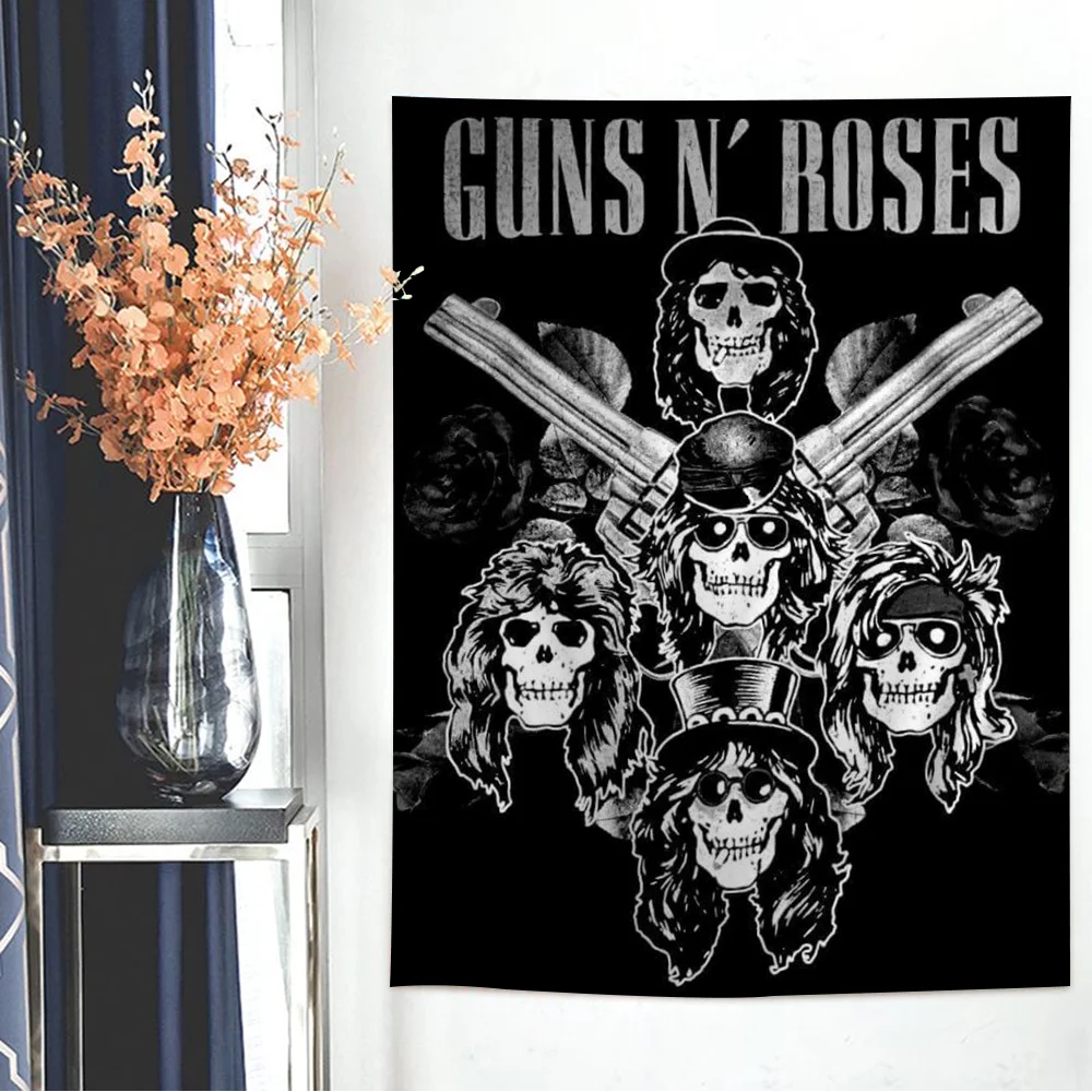 Vintage Rock Music Band G-Guns N Roses DIY Wall Tapestry Bohemian Wall Tapestries Mandala Home Decor