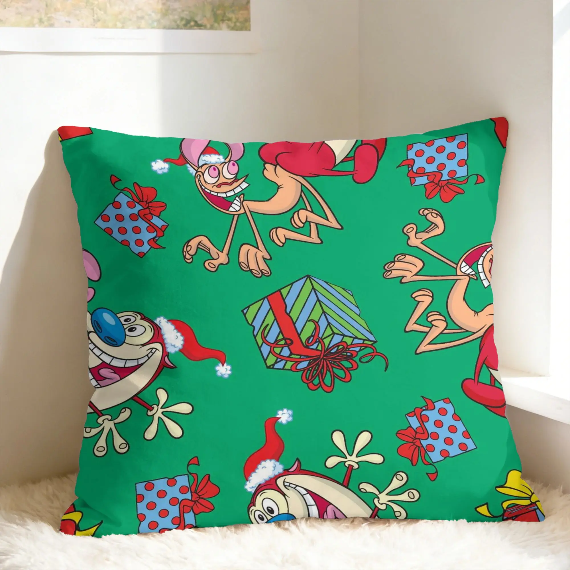 

R-Ren & S-Stimpy Show Pillow Case Retro Trendy Pillow Cover Print Pillowcases For Living Room Bed Chair