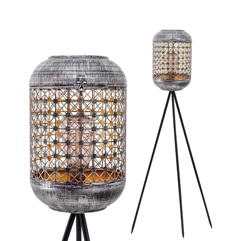 

Outdoor Metal Floor Lamp Solar Waterproof Light Emitting Diode Floor Lamp Balcony Tripod Sustainable Lighting Garden Decoration