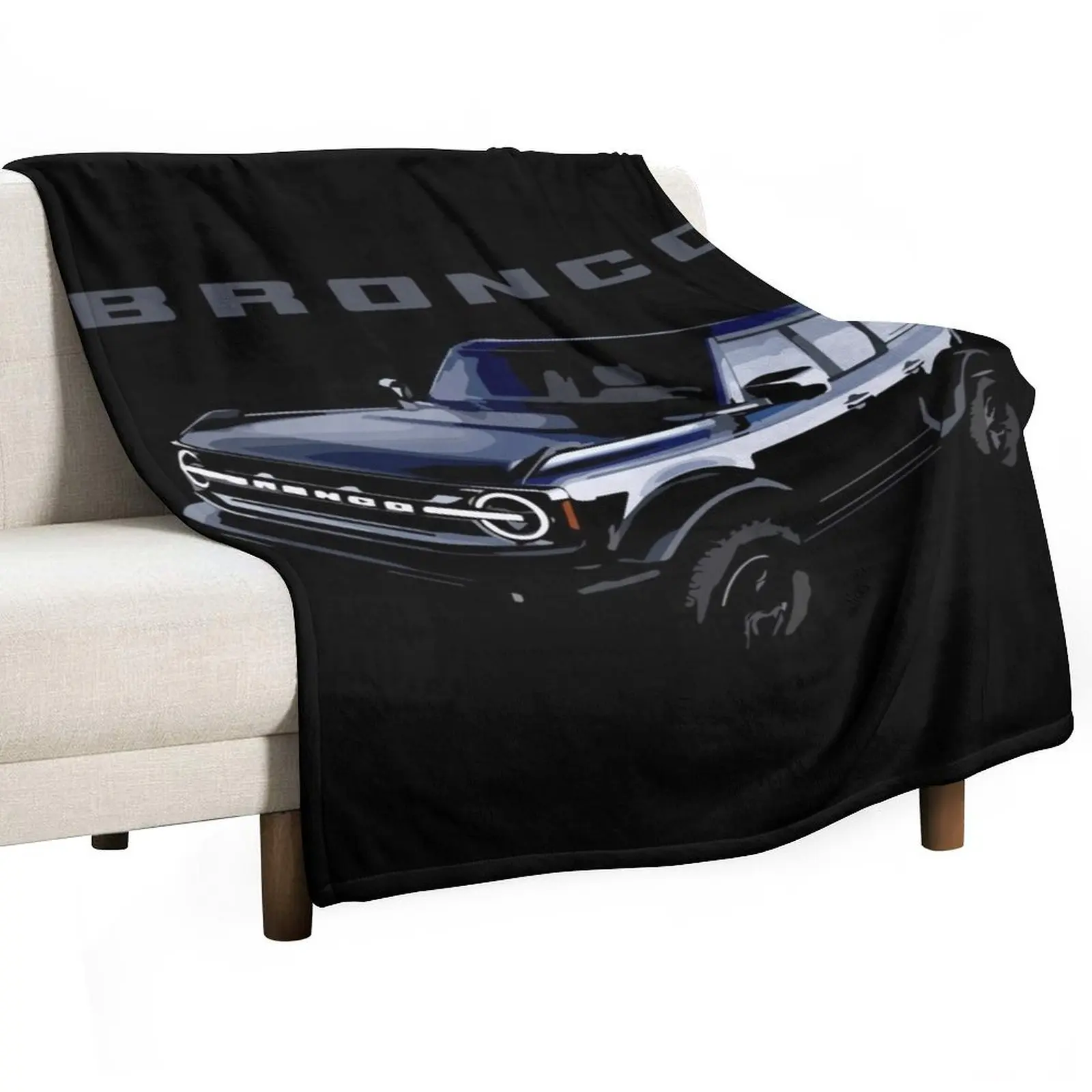 

2021 Bronco Black Throw Blanket Bed covers For Baby Travel Tourist Blankets