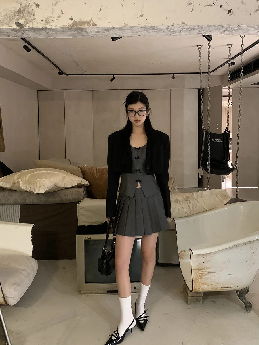 

Женский повседневный короткий жакет Bla Suit, весна 2026, новая дизайнерская коллекция, красный, в стиле Музея искусств, модная верхняя одежда