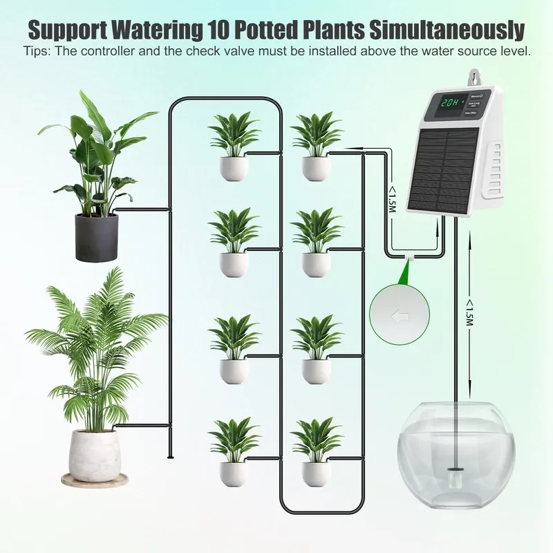 for Solar Automatic Flower Watering Device Drip Irrigation Set Garden Balcony Drip Irrigation System with Pipe